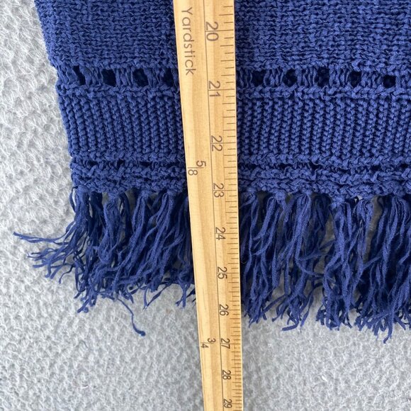 Chicos Sweater Womens 1 US Medium Navy Easywear Stretch Knit Tasseled Pullover - Picture 9 of 10